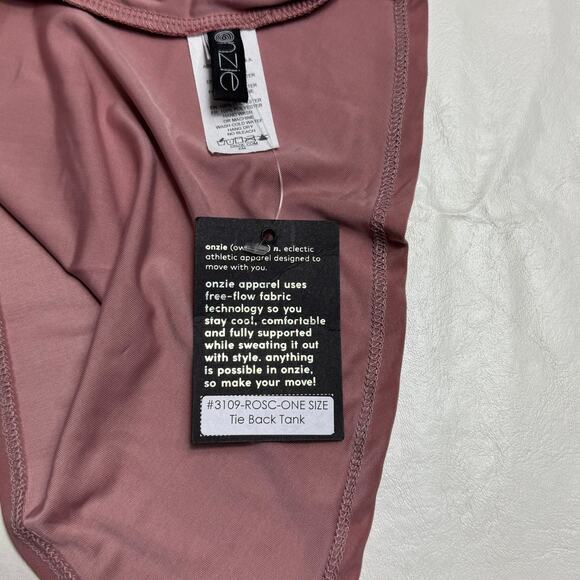 New Onzie Tie Back Tank in Pink One Size - Picture 7 of 11
